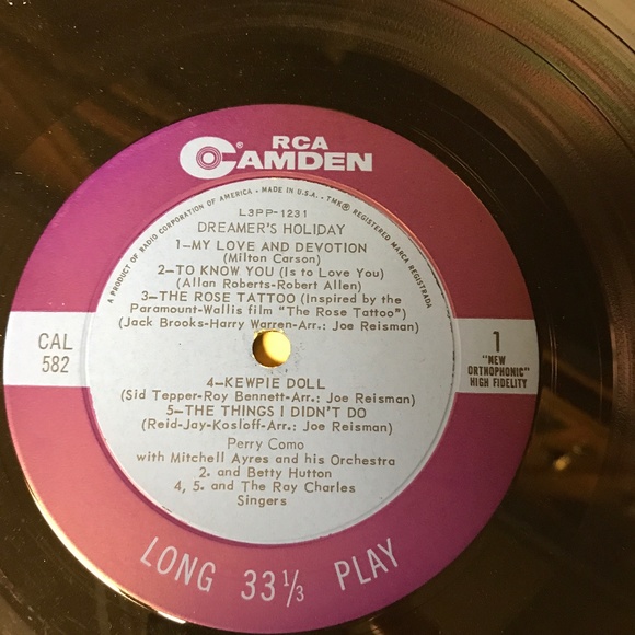 Music Record Album Vinyl Perry Como 1949 - Picture 4 of 5